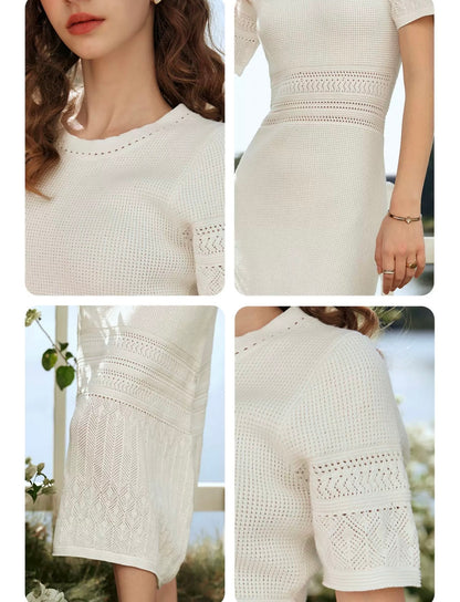 White Knitted Dress