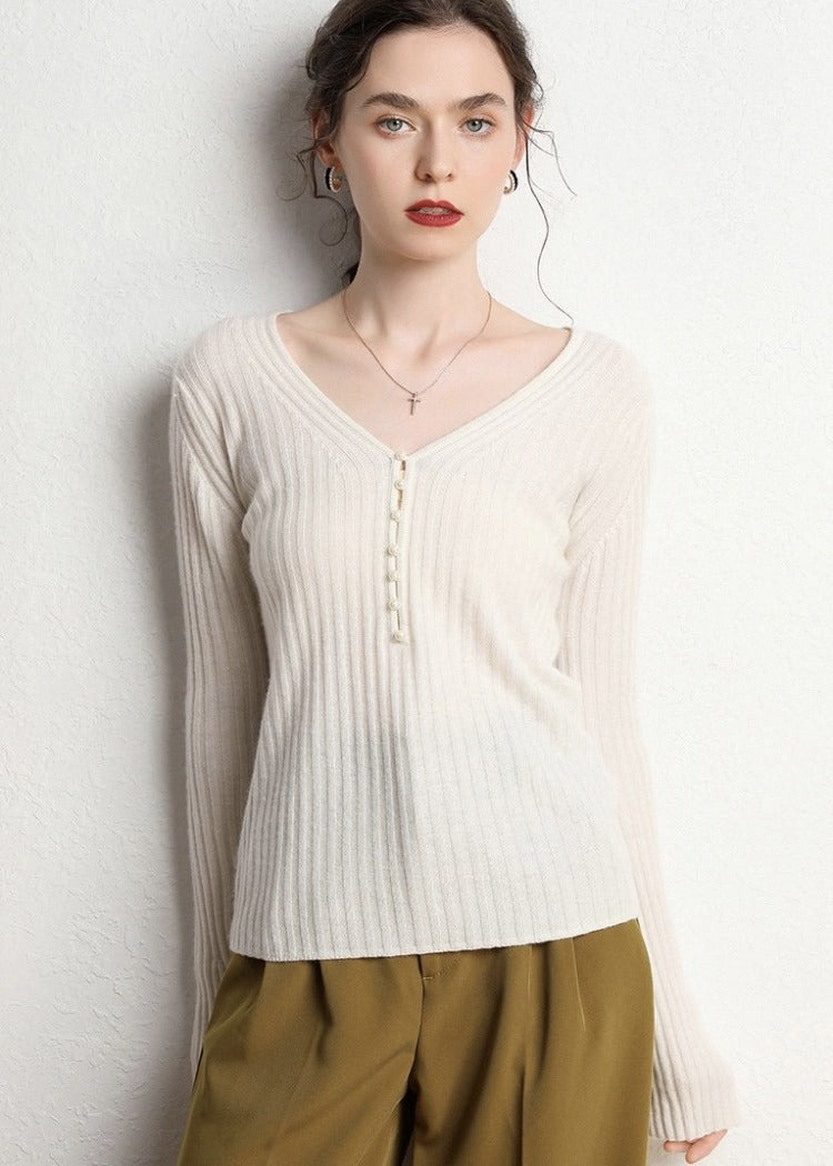 WOOL PEARL KNIT TOP