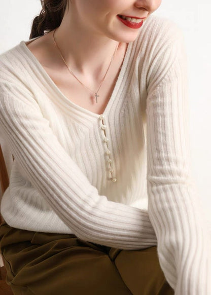 WOOL PEARL KNIT TOP