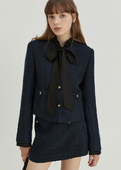 bow tie tweed jacket