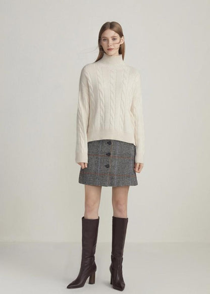 CABLE WOOL SWEATER