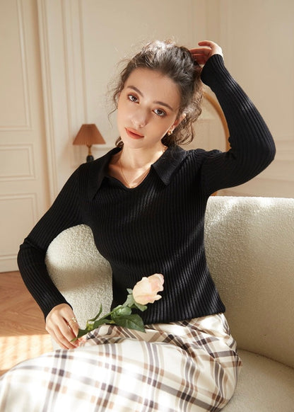 Collar Knitted Top