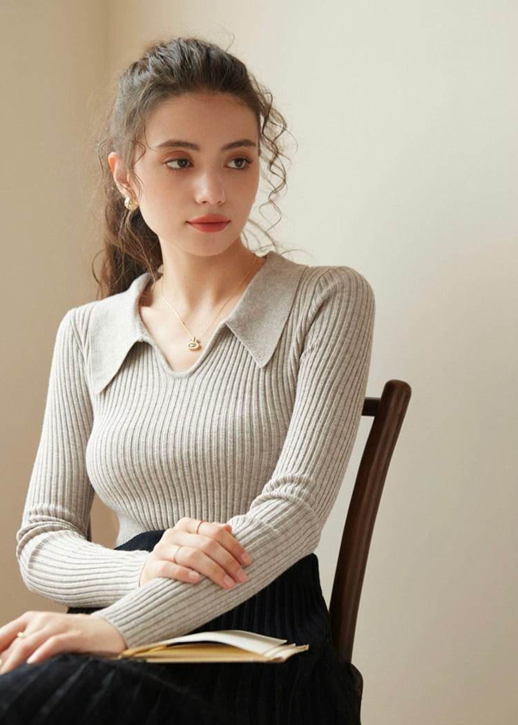 Collar Knitted Top