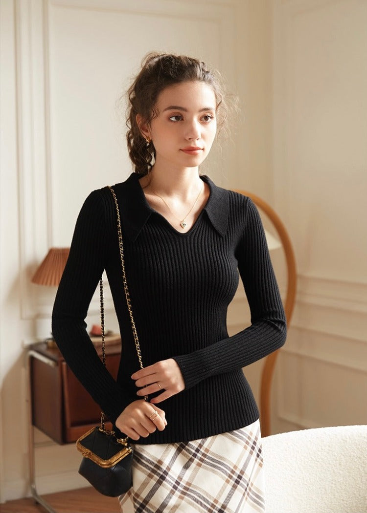 Collar Knitted Top