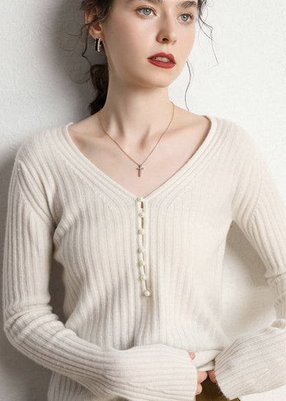 WOOL PEARL KNIT TOP