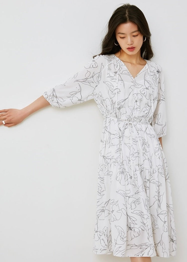 FLOWY PRINTED DRESS