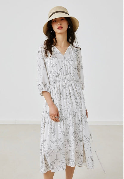 FLOWY PRINTED DRESS