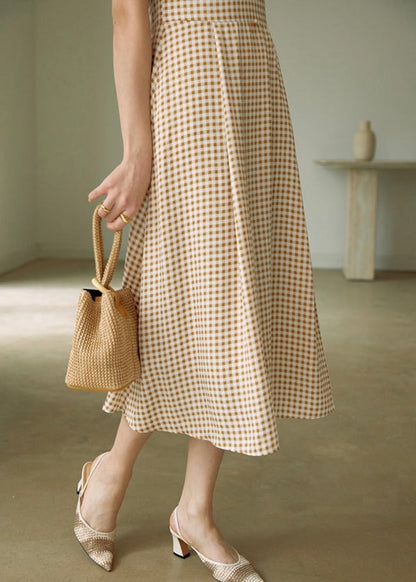 Gingham chiffon dress