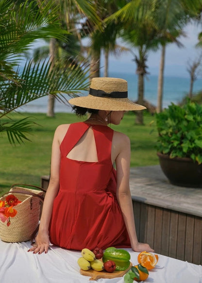 LINEN RED DRESS