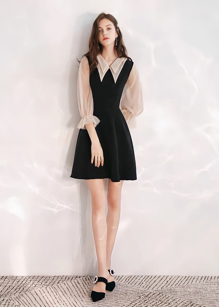 V neck collar clearance dress