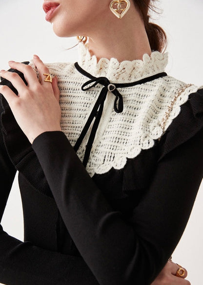 Lace Collar Knitted Dress