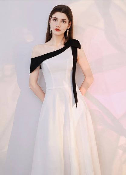 One Shoulder Ribbon Dress