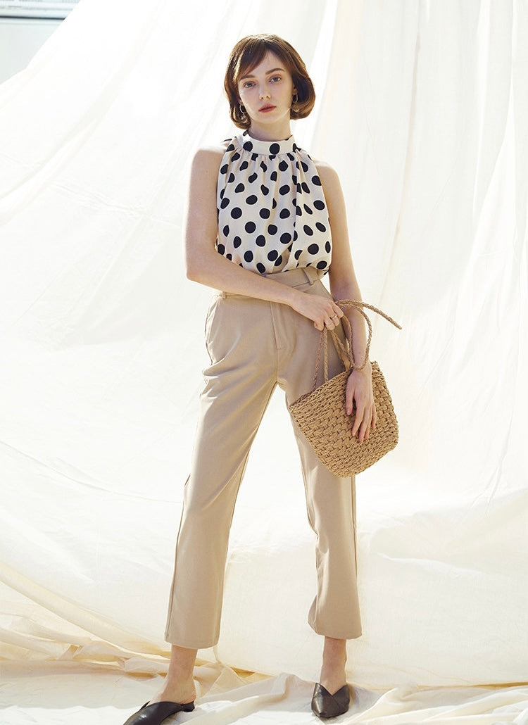 POLKA DOT SATIN BLOUSE