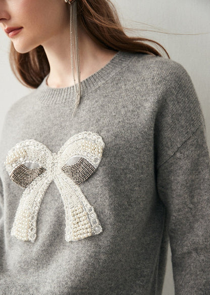 Pearl Bijou Ribbon Sweater