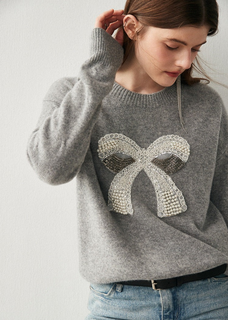 Pearl Bijou Ribbon Sweater