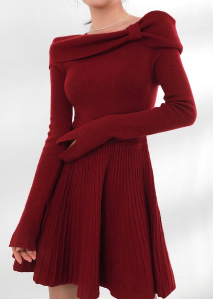 Ribbon Knitted Dress