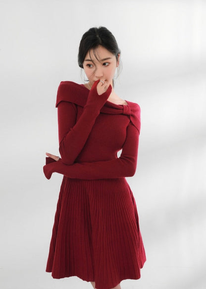 Ribbon Knitted Dress