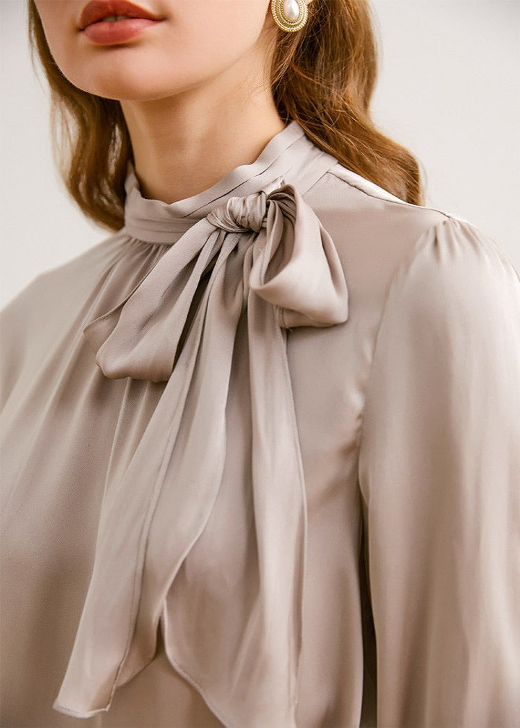 SATIN TIE BLOUSE