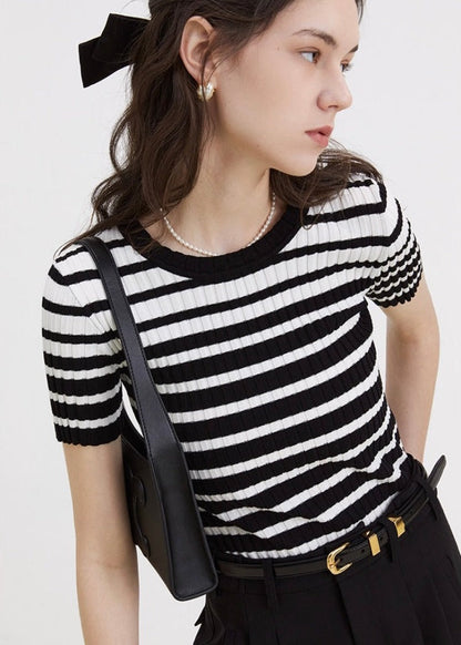 STRIPED RIBBED KNIT