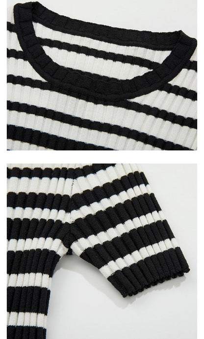 STRIPED RIBBED KNIT