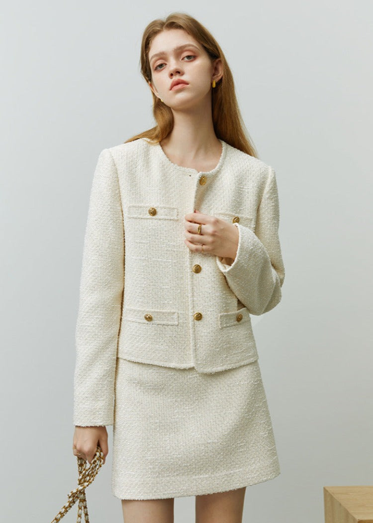 Pearl White Clodagh Tweed Jacket | Tuckernuck Pearl White / XXL