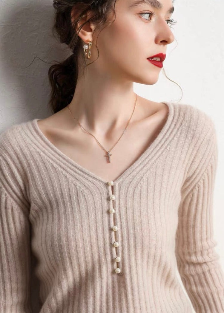 WOOL PEARL KNIT TOP