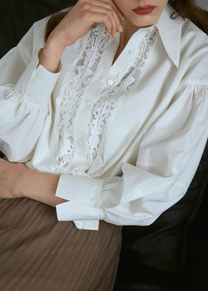 white lace shirt